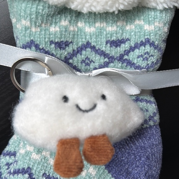 Aromasoles Rose & Shea Butter Infused Lounge Socks plush key chain NEW 2 pairs - Picture 6 of 11